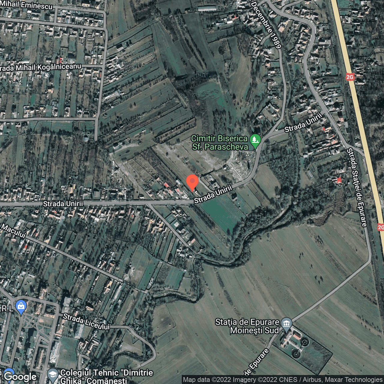 Poza harta hybrid, zoom 16, adresa Str Unirii, Comanesti, judetul Bacau