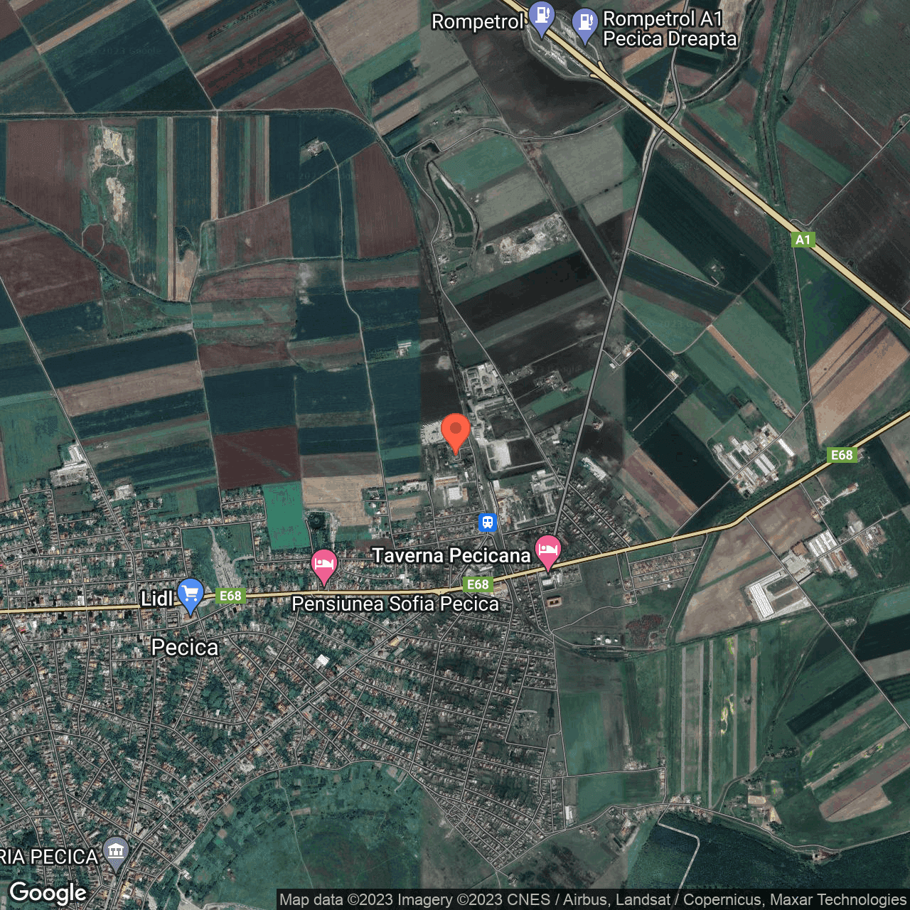 Poza harta hybrid, zoom 14, adresa Pecica, , judetul