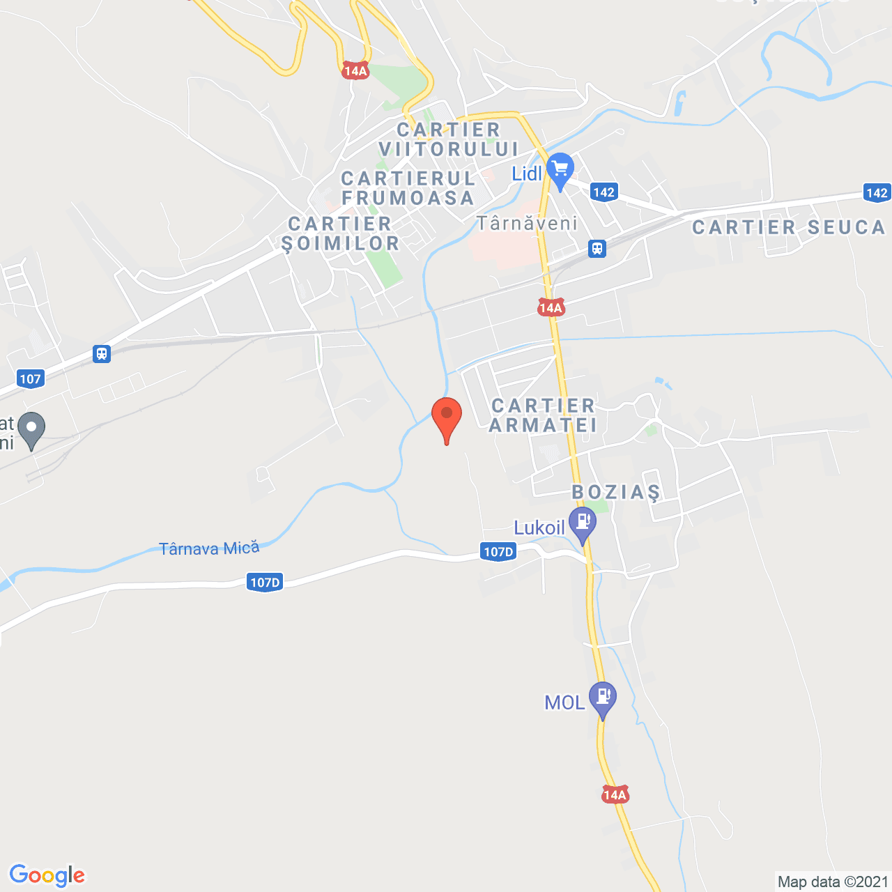 Poza harta streetview, zoom 14, adresa Tarnaveni, judetul Mures