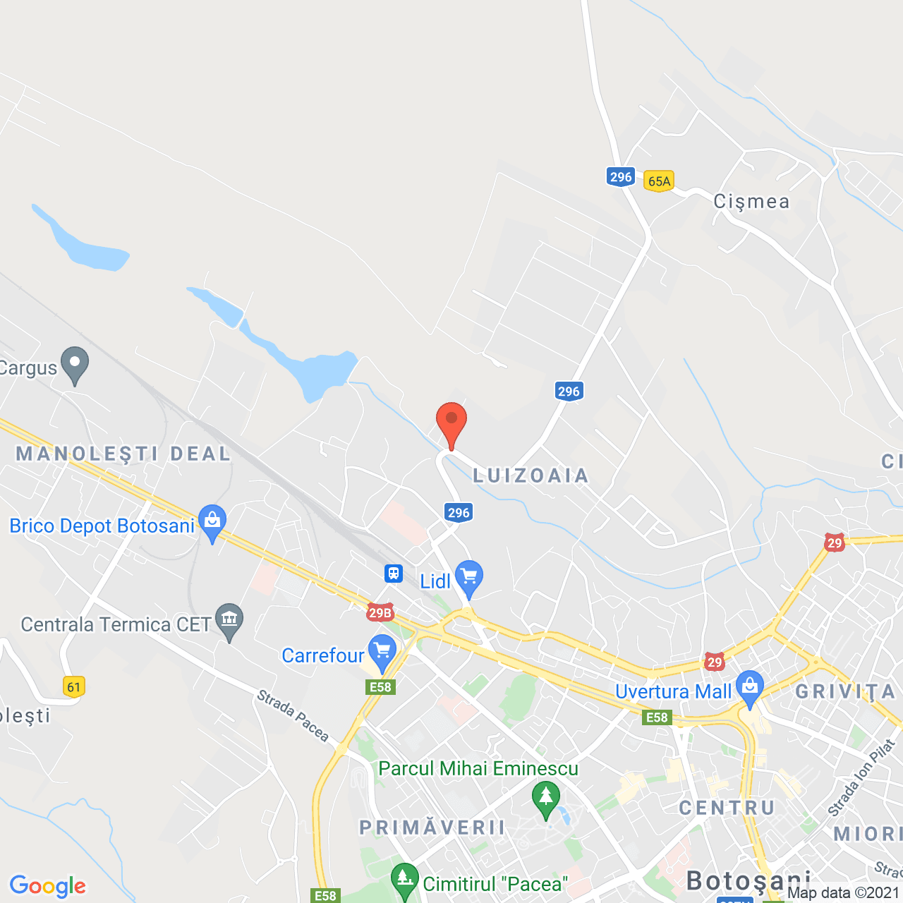 Poza harta streetview, zoom 14, adresa Doboşari 21A, Botosani, judetul Botosani