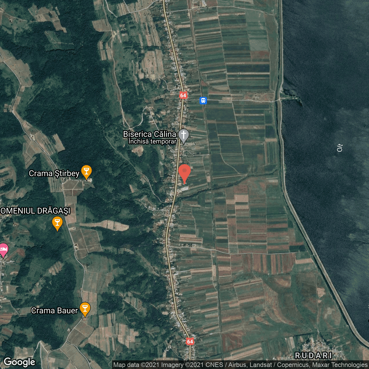 Poza harta hybrid, zoom 14, adresa Prundeni, Prundeni, judetul Valcea