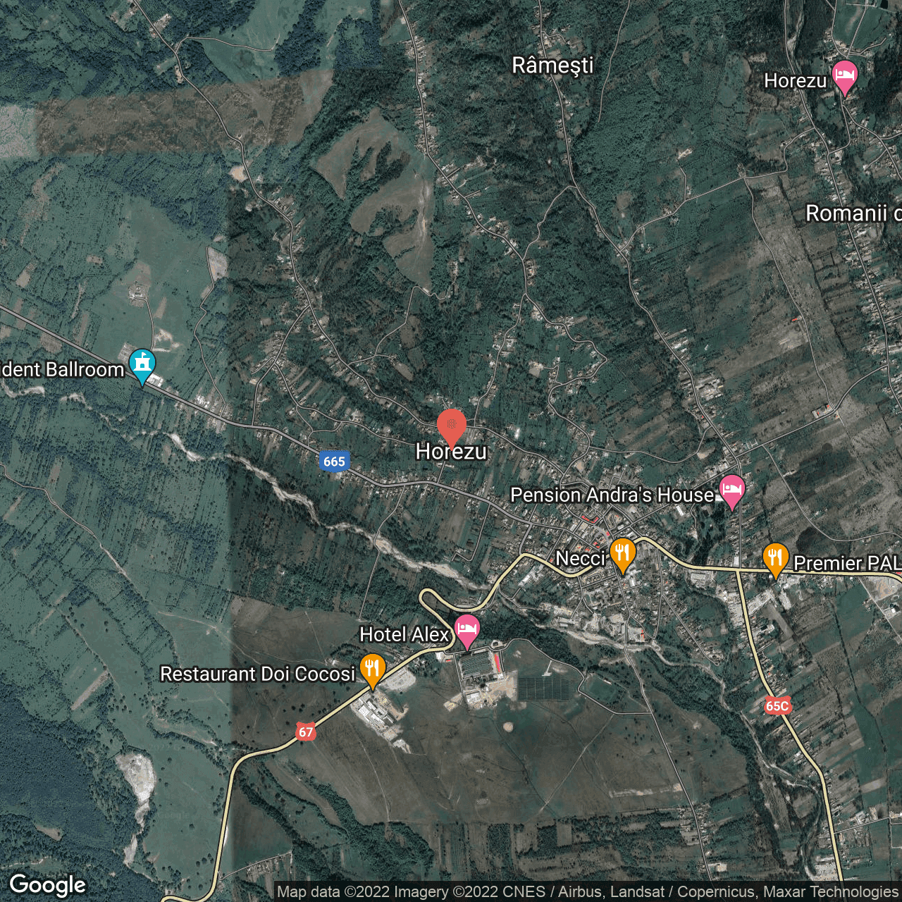 Poza harta hybrid, zoom 14, adresa Horezu, Horezu, judetul Valcea