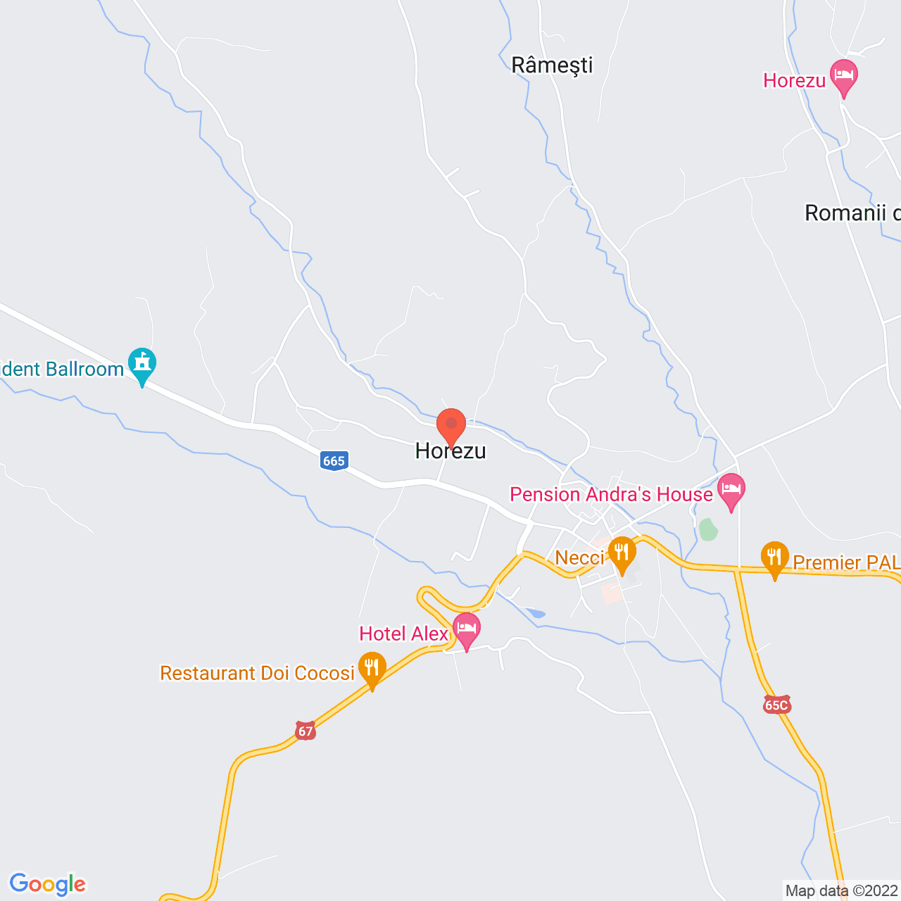 Poza harta streetview, zoom 14, adresa Horezu, Horezu, judetul Valcea