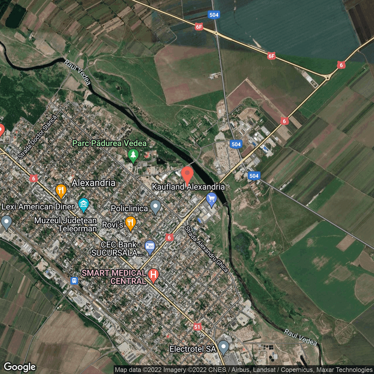 Poza harta hybrid, zoom 14, adresa Alexandria, judetul Teleorman