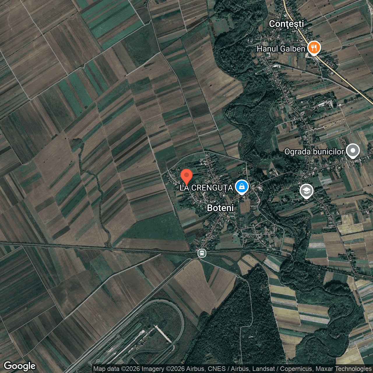 Poza harta hybrid, zoom 14, adresa Contesti, sat Boteni, judetul Dambovita, , judetul