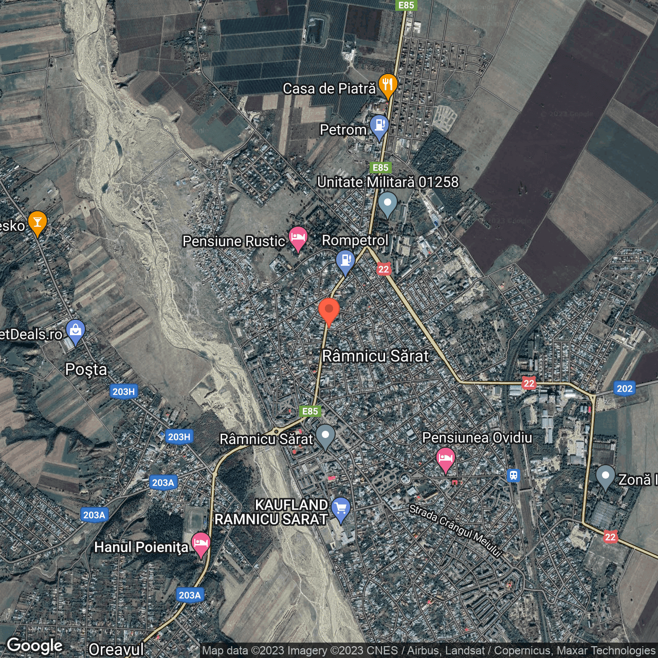 Poza harta hybrid, zoom 14, adresa Ramnicu Sarat, , judetul