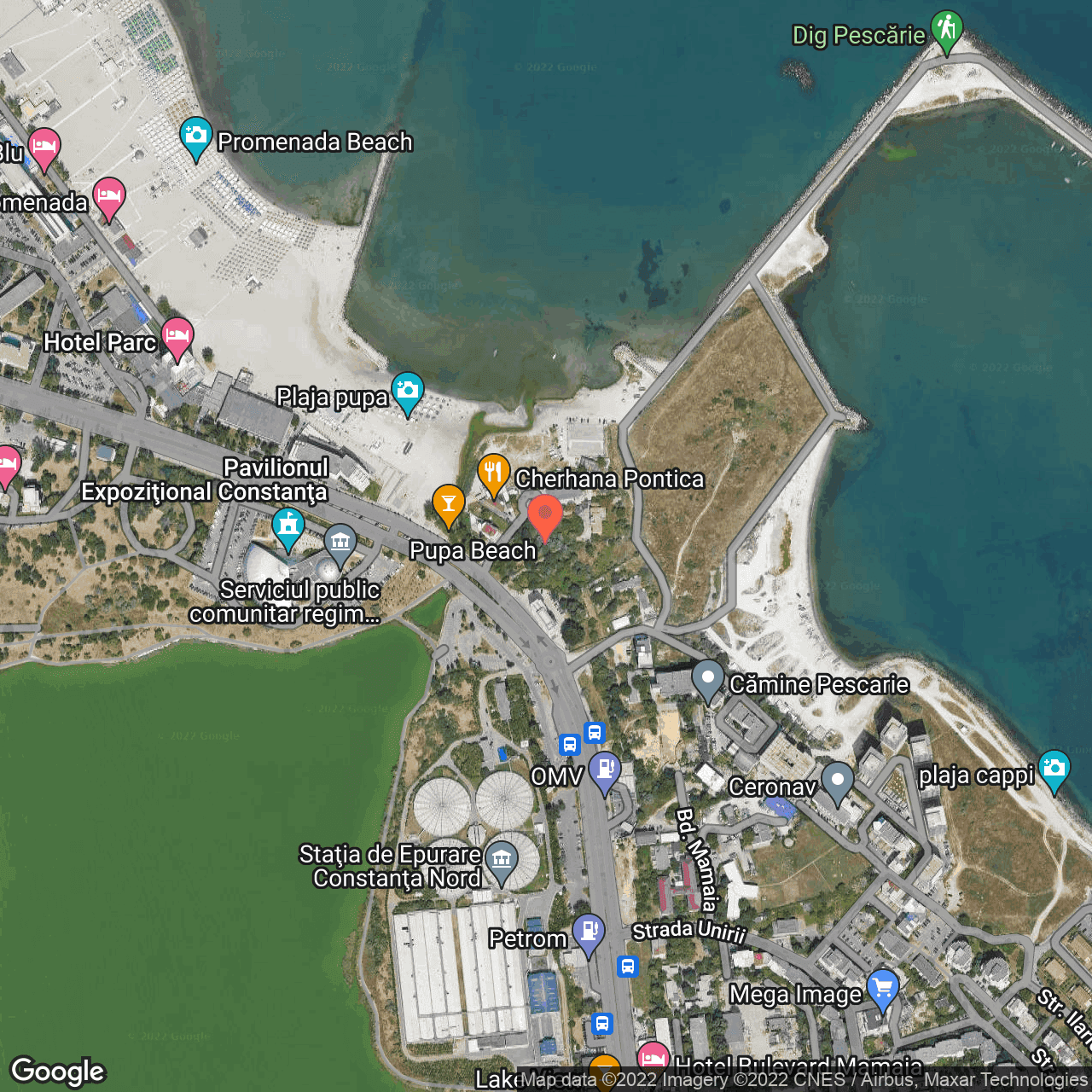 Poza harta hybrid, zoom 16, adresa Mamaia 304, Mamaia, judetul Constanta