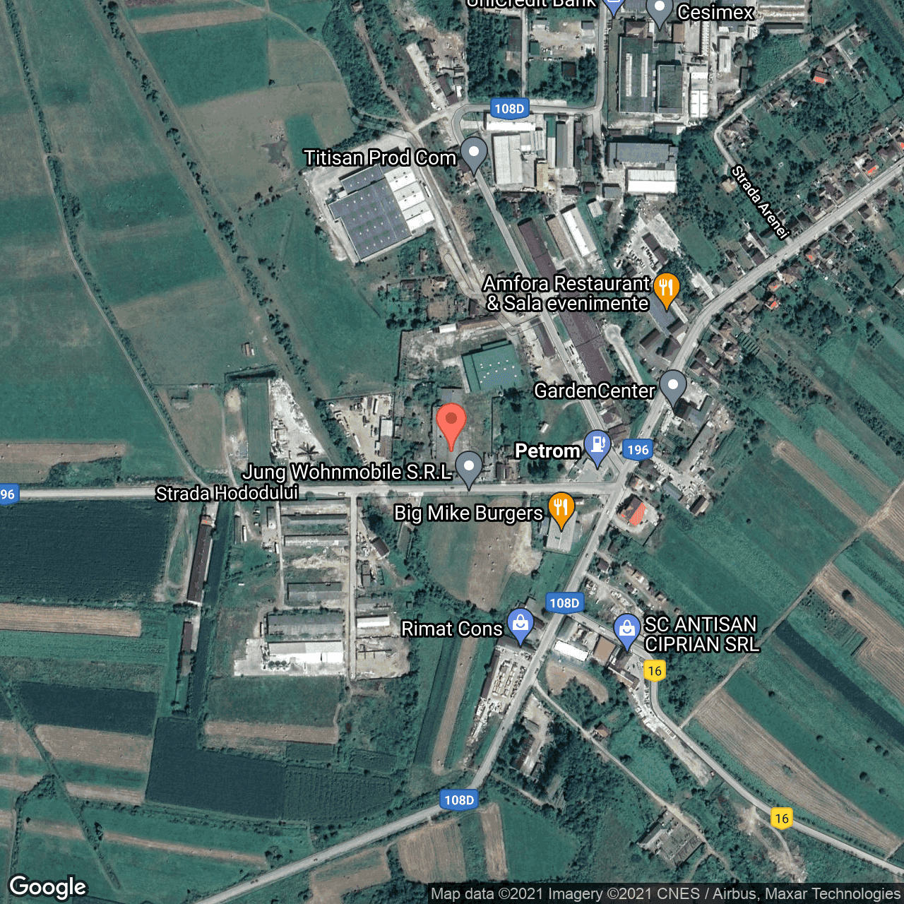 Poza harta hybrid, zoom 16, adresa Cehu Silvaniei, judetul Salaj