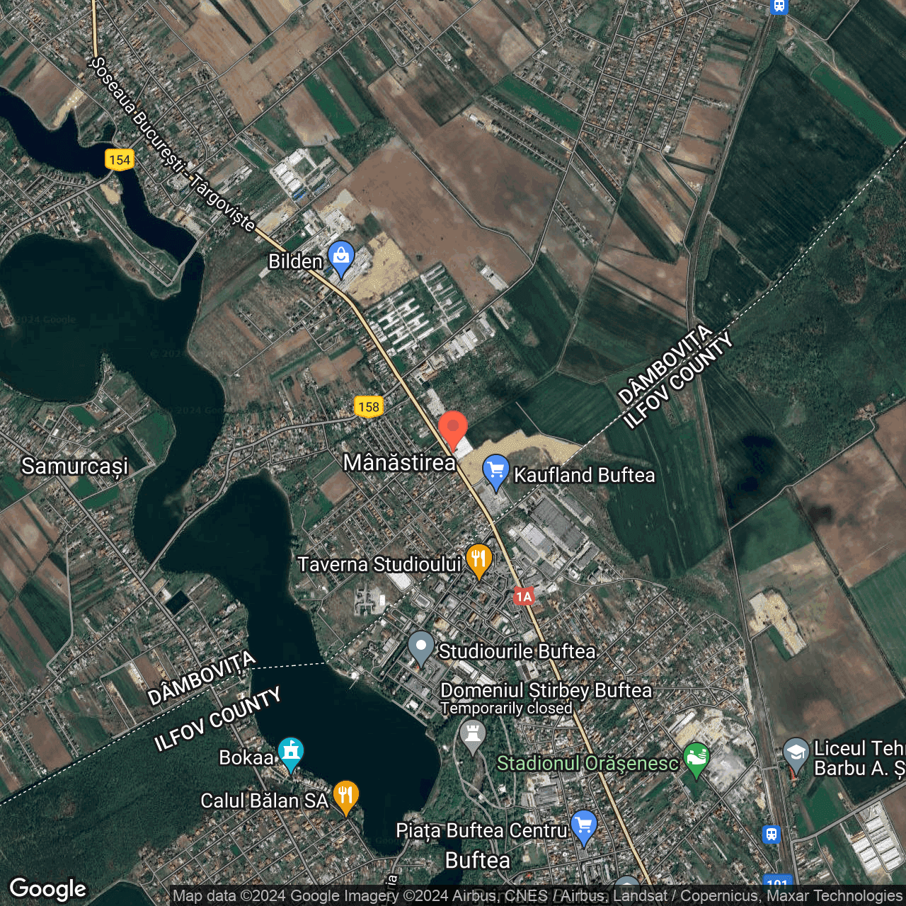 Poza harta hybrid, zoom 14, adresa Crevedia, , judetul