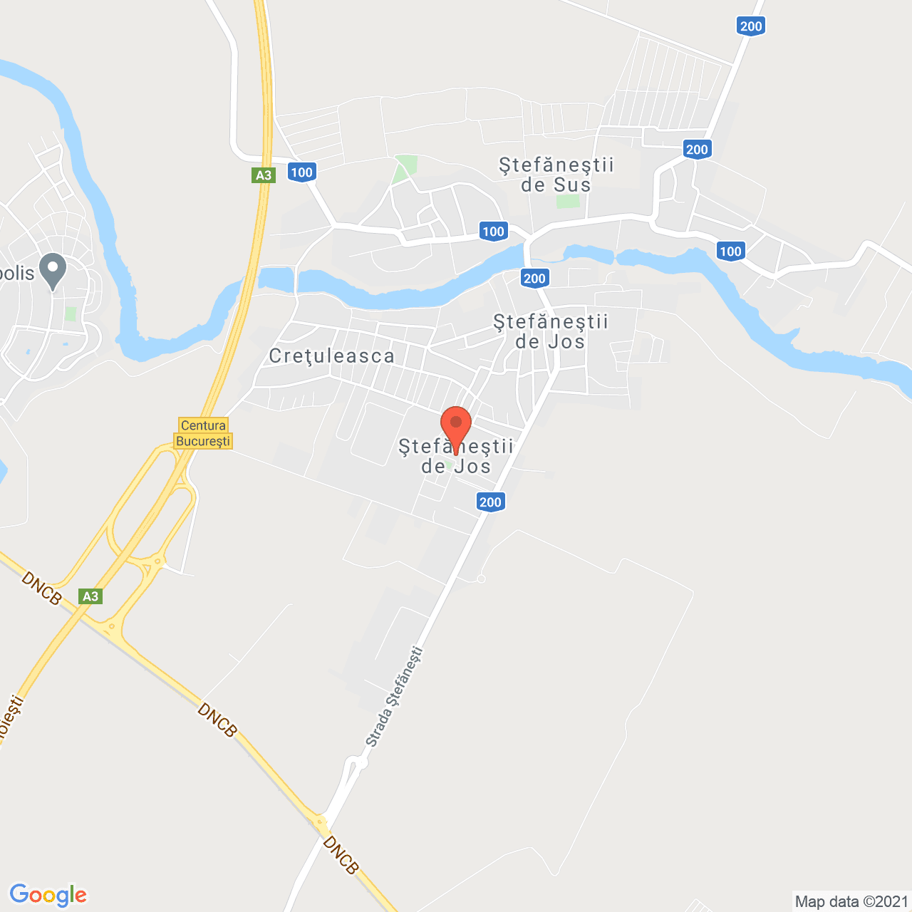 Poza harta streetview, zoom 14, adresa Stefanestii de Jos, Pantelimon, judetul Bucuresti Ilfov