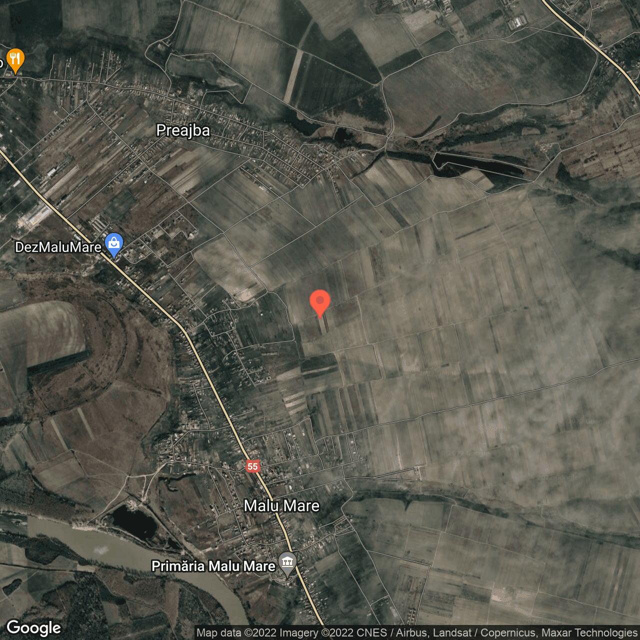 Poza harta hybrid, zoom 14, adresa Malu Mare, Malu Mare, judetul Dolj