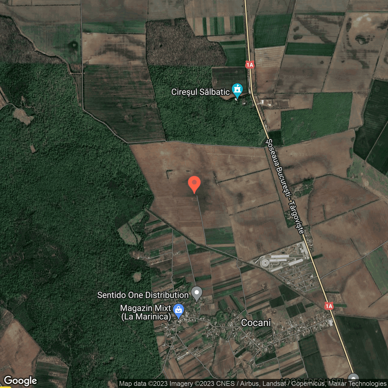 Poza harta hybrid, zoom 14, adresa Crevedia, , judetul