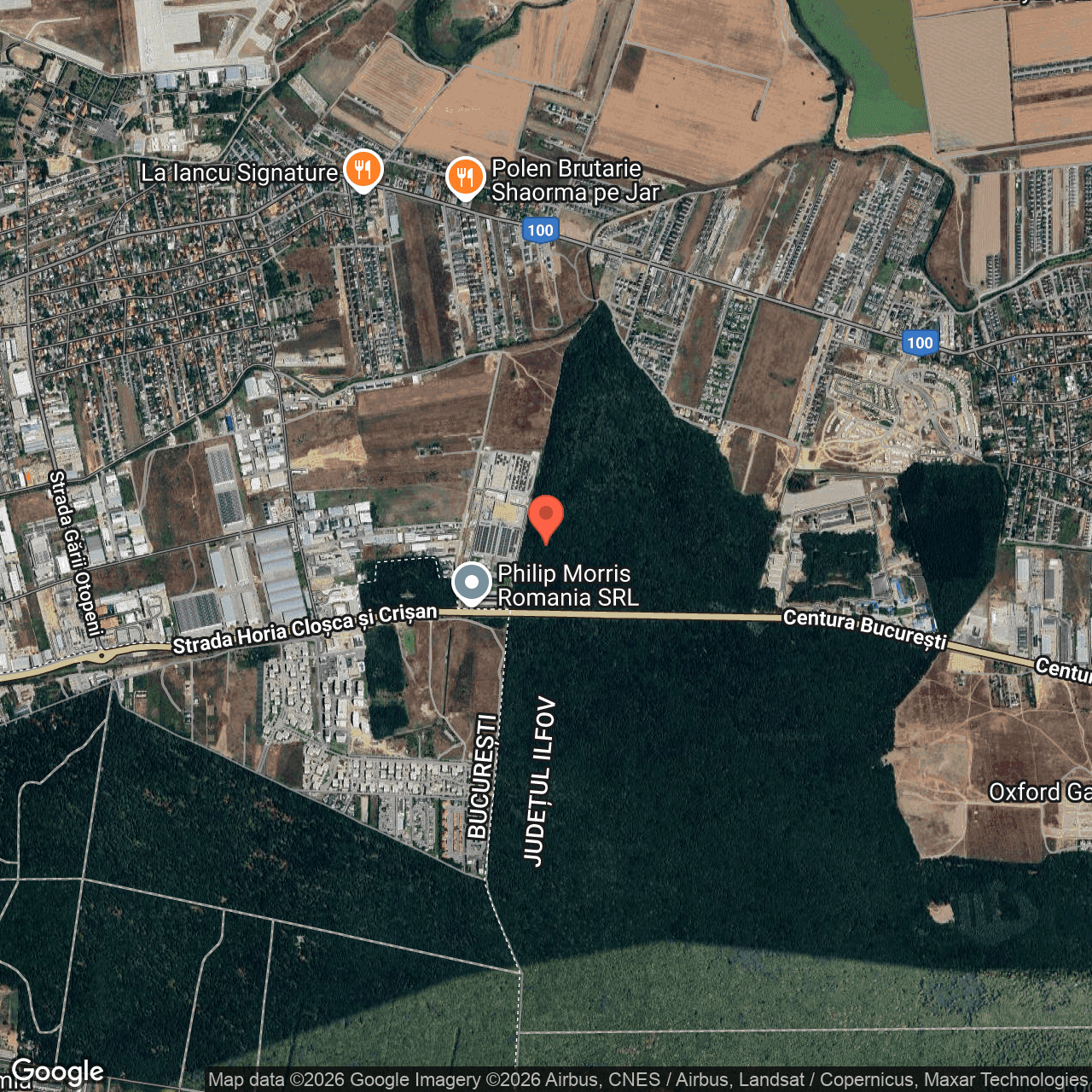 Poza harta hybrid, zoom 14, adresa Tunari Ilfov, , judetul