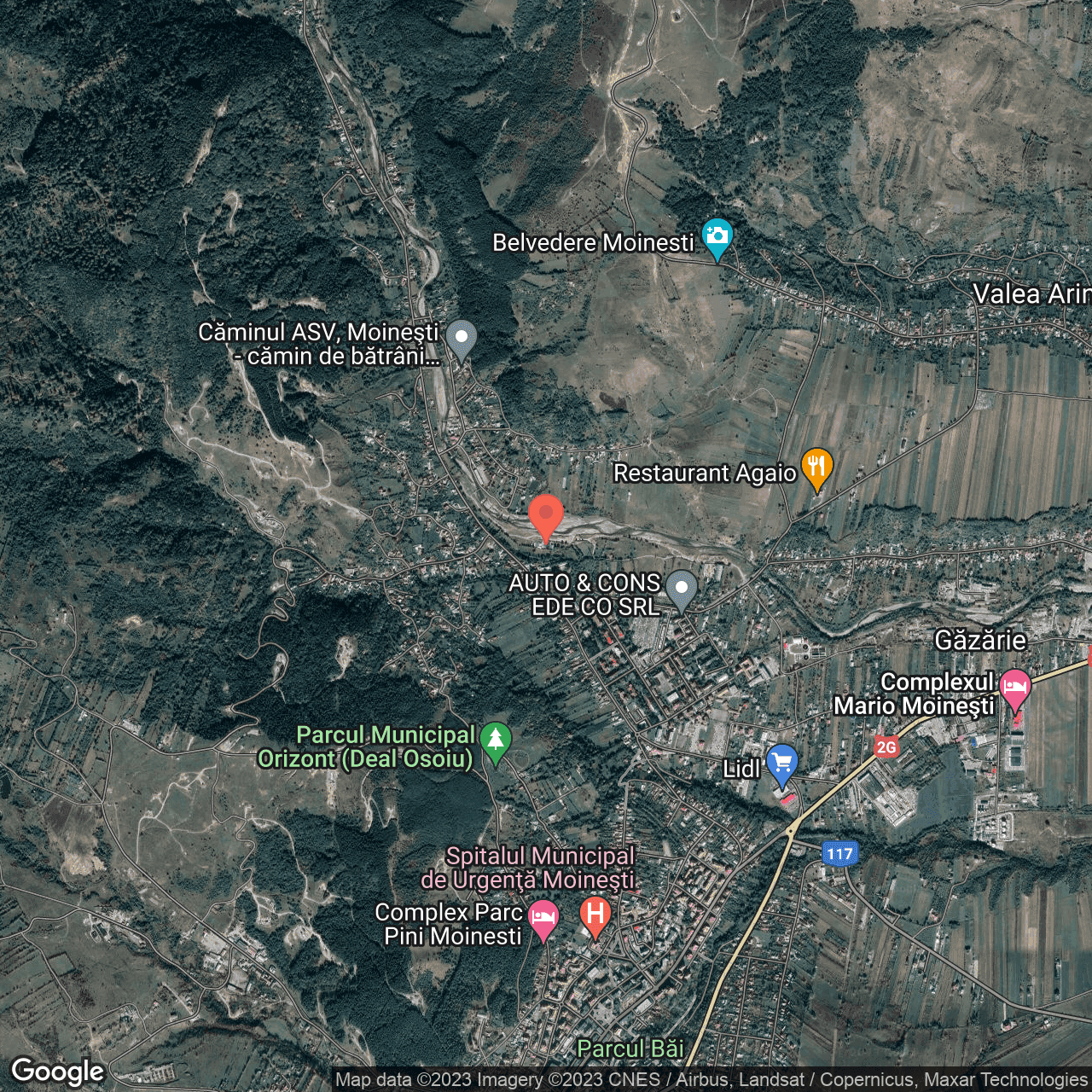 Poza harta hybrid, zoom 14, adresa Moinesti, , judetul