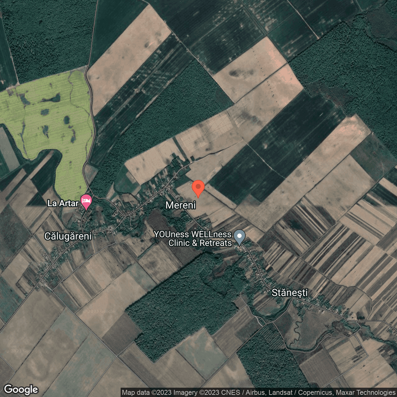 Poza harta hybrid, zoom 14, adresa Contesti, Mereni, , judetul