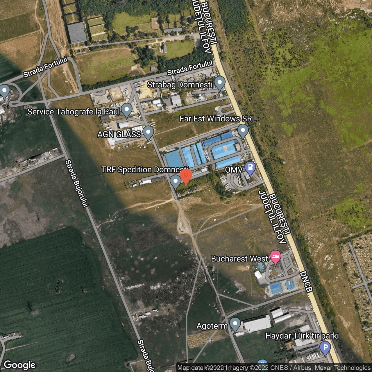 Poza harta hybrid, zoom 16, adresa Domnesti, judetul Bucuresti Ilfov