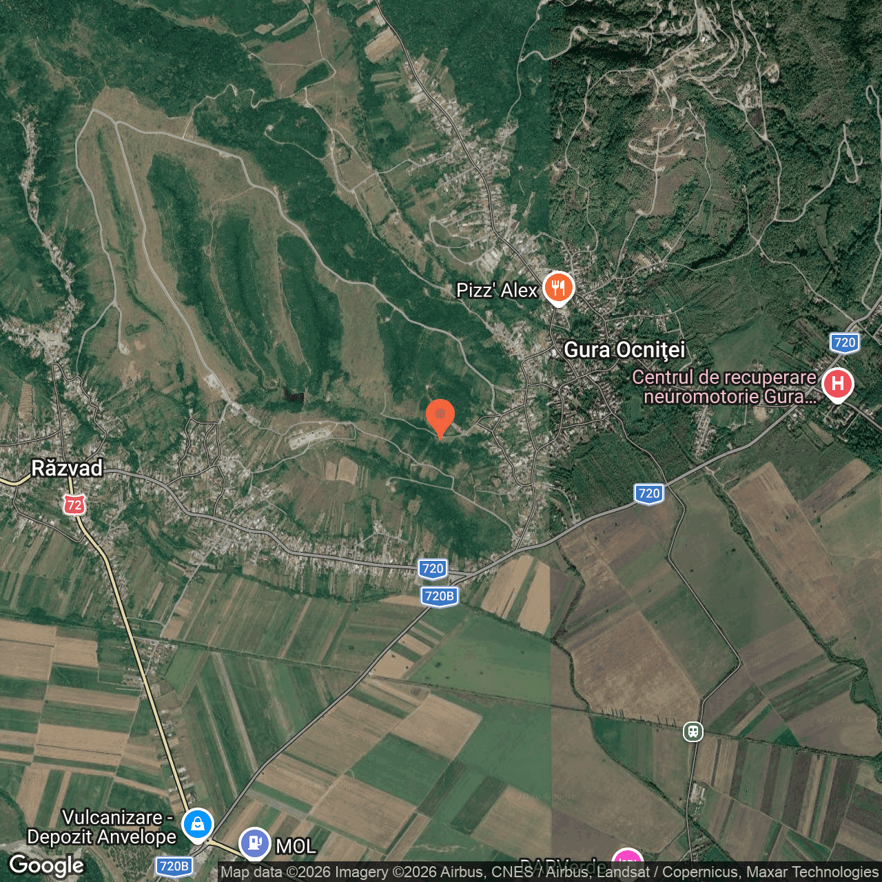 Poza harta hybrid, zoom 14, adresa Gura Ocniței Dambovița, , judetul