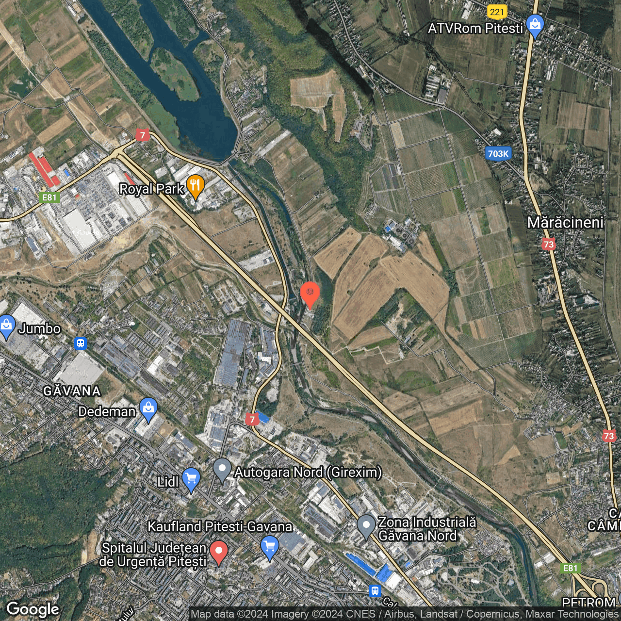 Poza harta hybrid, zoom 14, adresa Maracineni Arges, , judetul