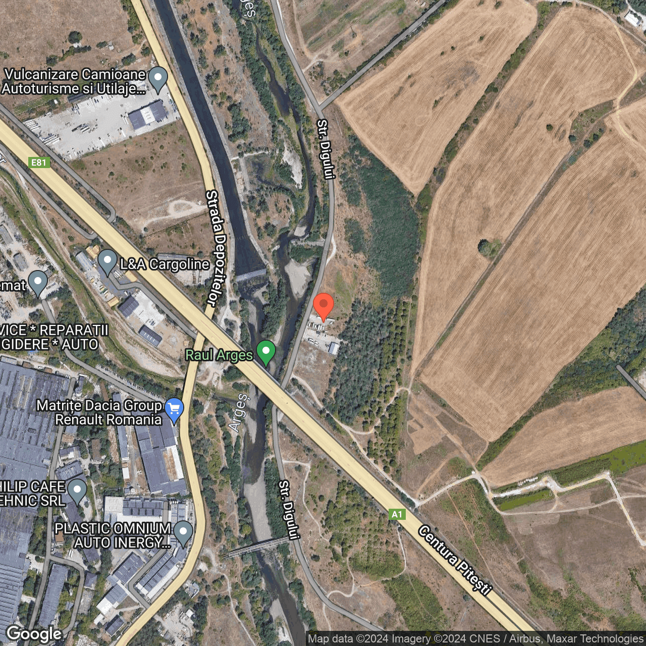 Poza harta hybrid, zoom 16, adresa Maracineni Arges, , judetul