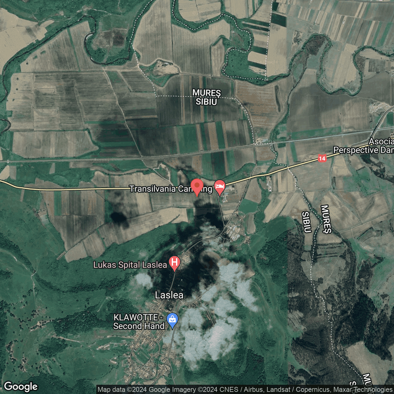 Poza harta hybrid, zoom 14, adresa Laslea Sibiu, , judetul