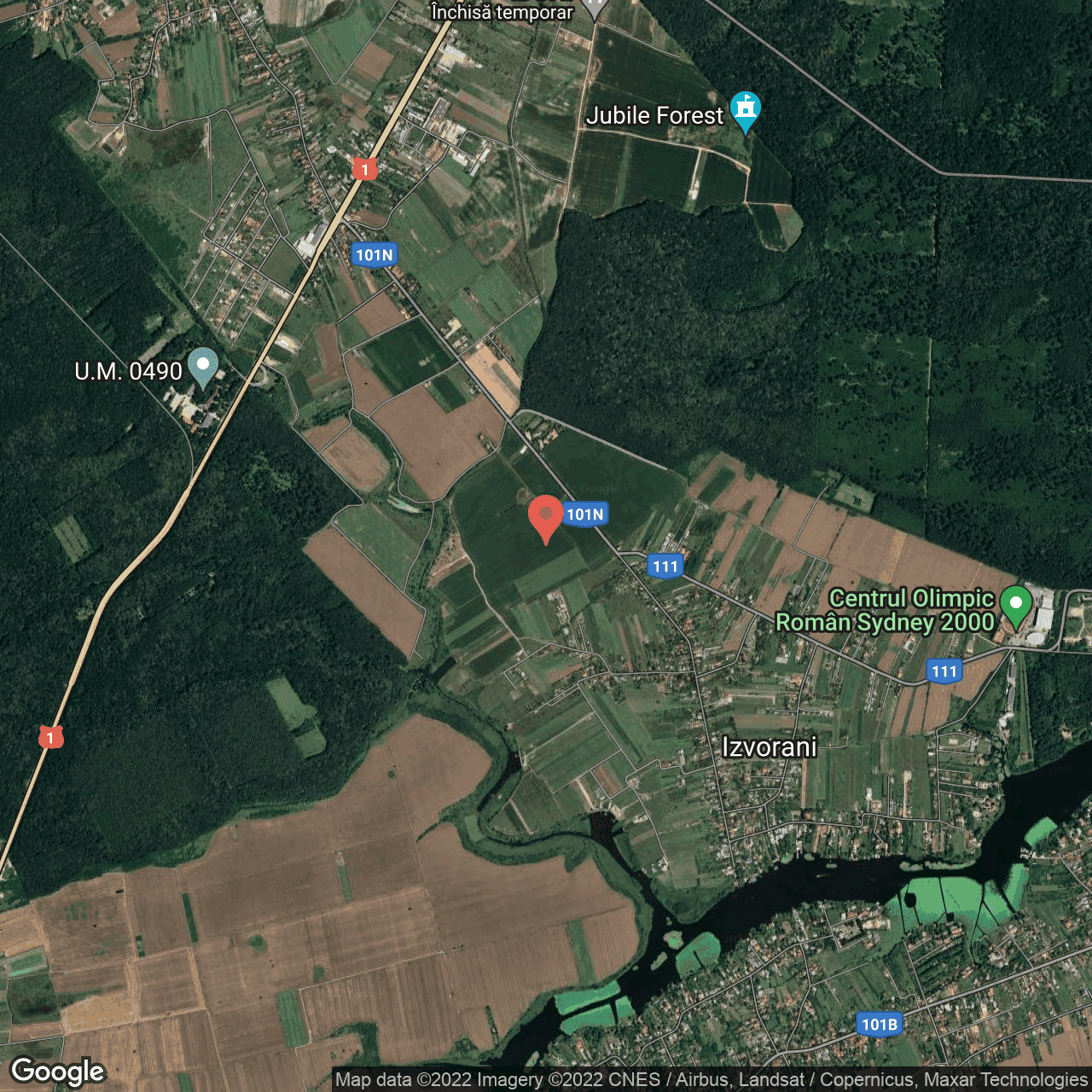 Poza harta hybrid, zoom 14, adresa Ciolpani, judetul Bucuresti Ilfov