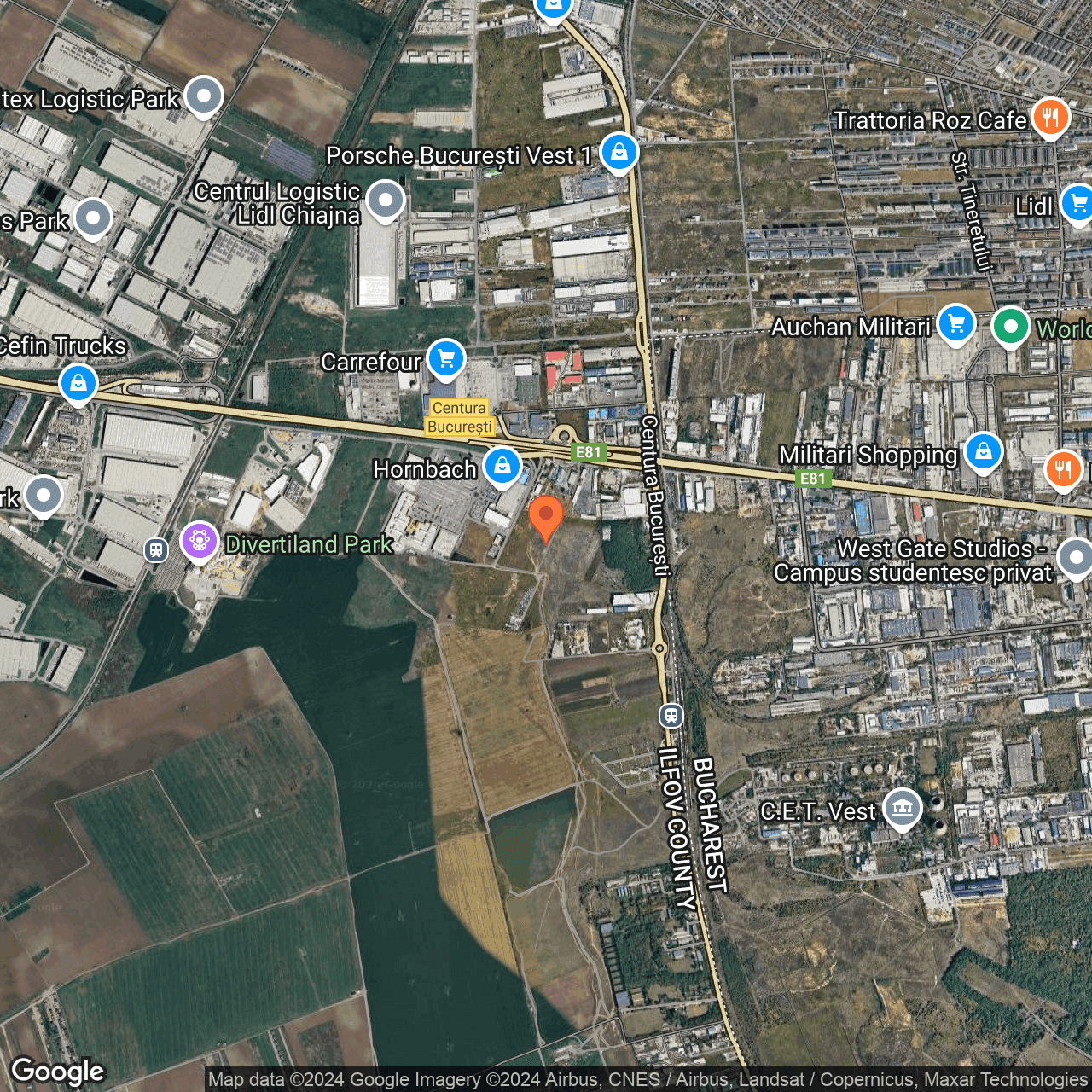 Poza harta hybrid, zoom 14, adresa Domnesti Ilfov, , judetul