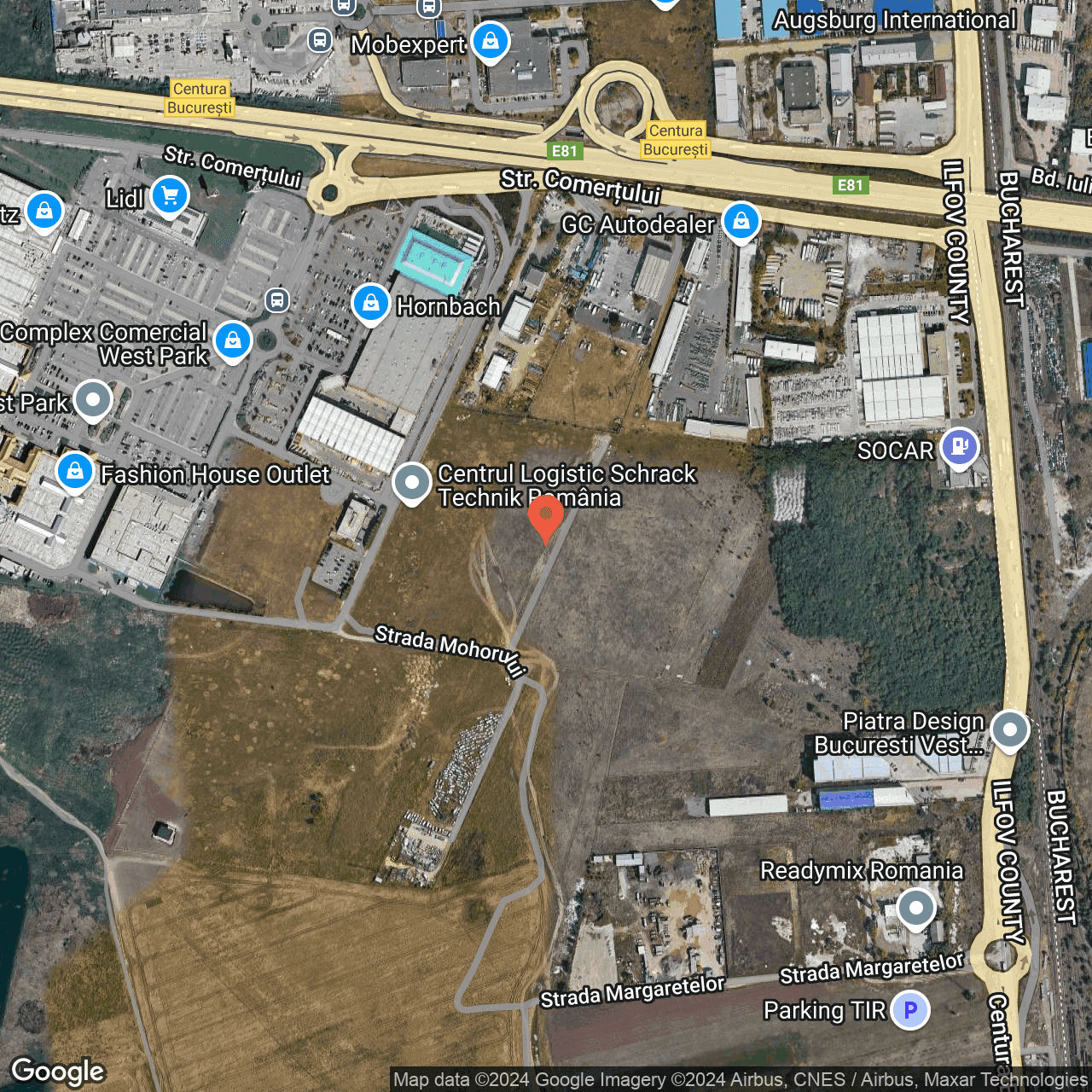 Poza harta hybrid, zoom 16, adresa Domnesti Ilfov, , judetul