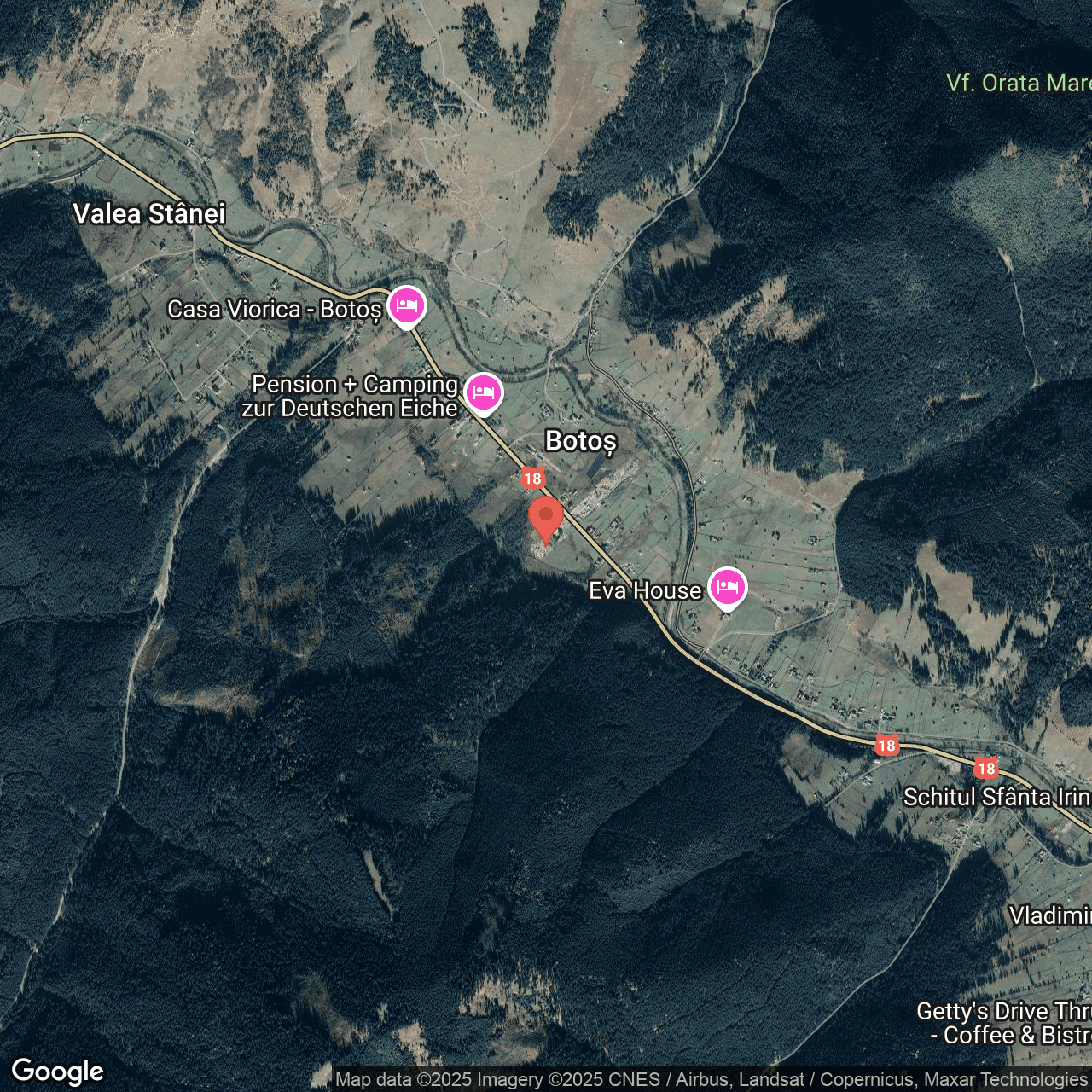 Poza harta hybrid, zoom 14, adresa Botos, com Ciocănești, jud. Suceava, , judetul