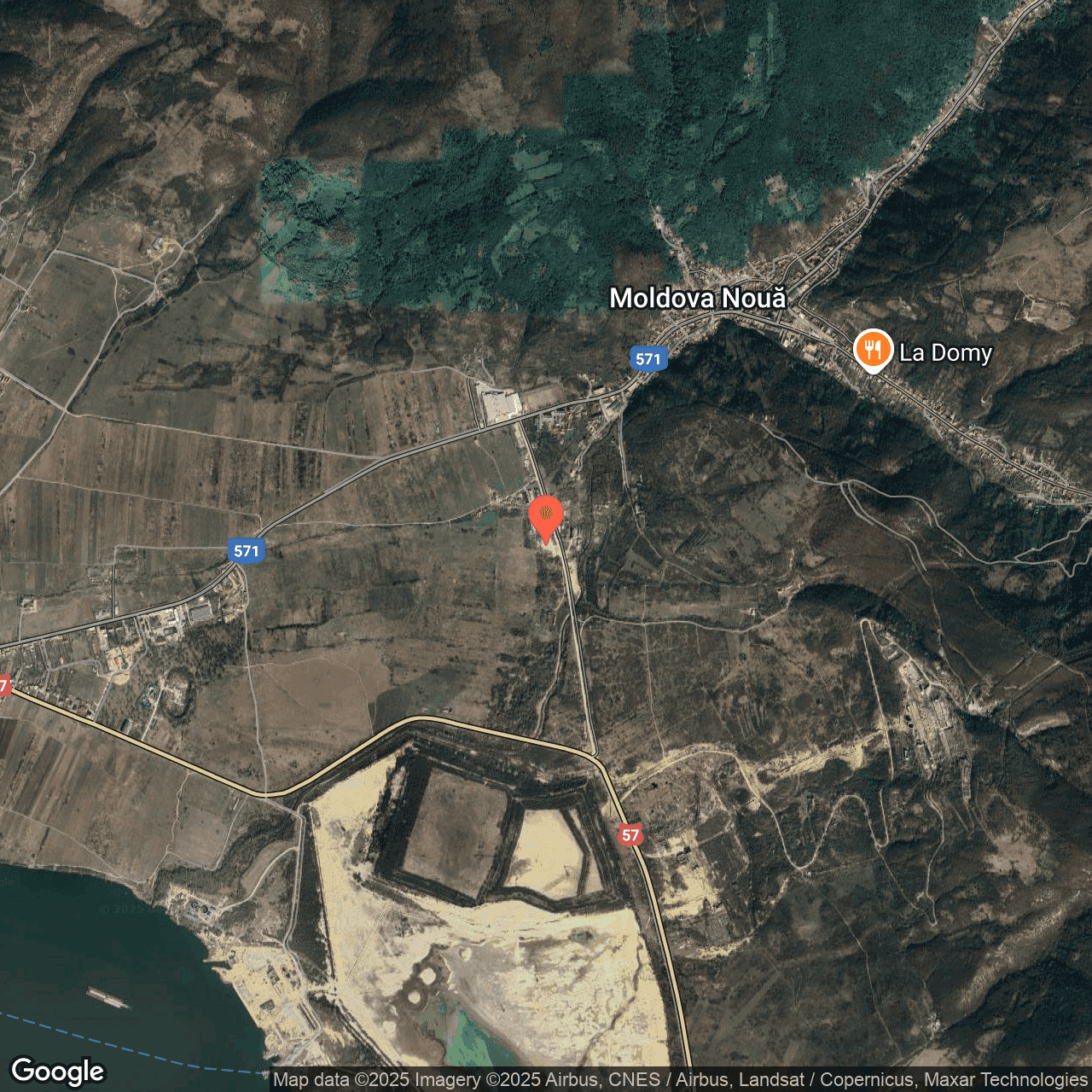 Poza harta hybrid, zoom 14, adresa Moldova Nouă, str. Uzinelor, jud. Caraș-Severin, , judetul