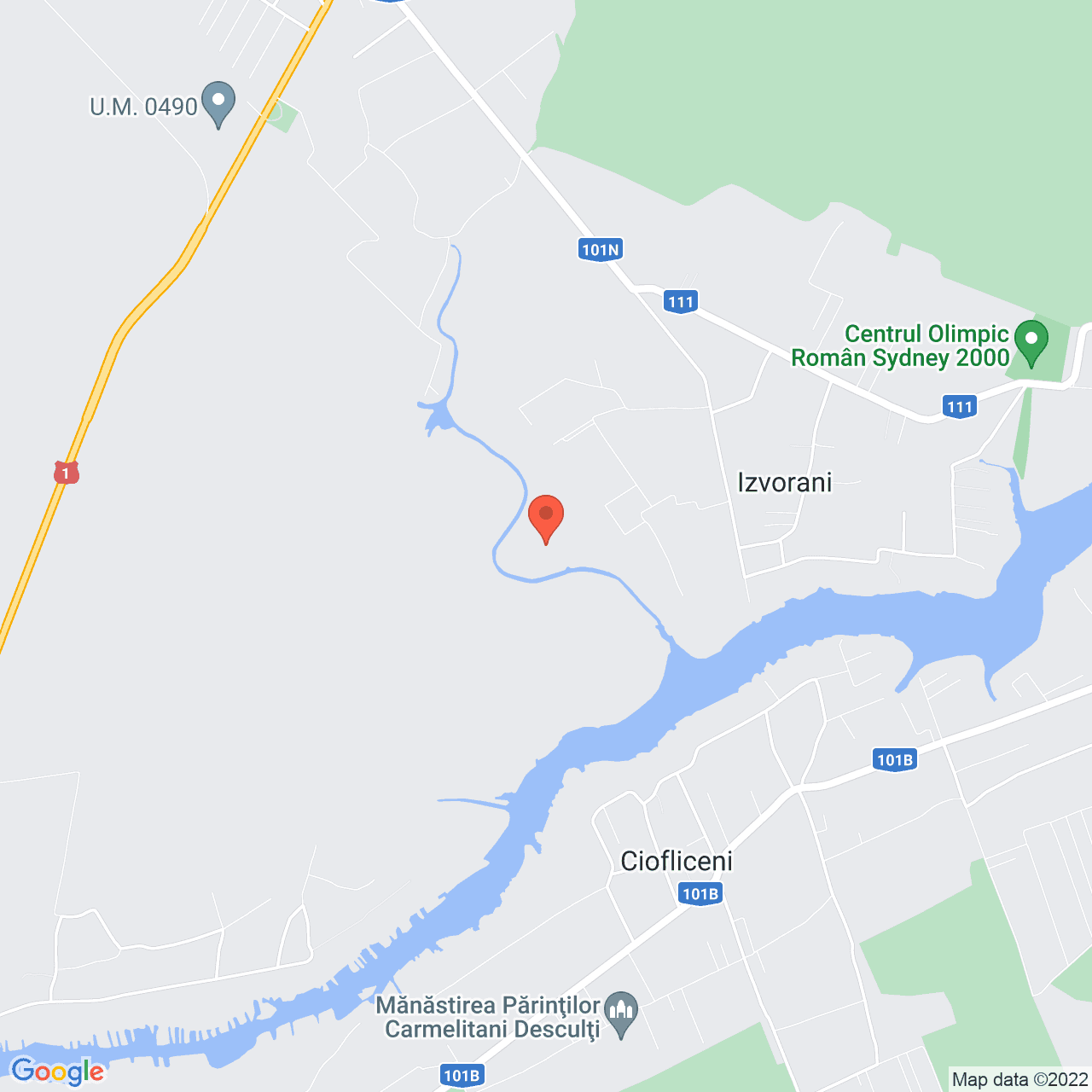 Poza harta streetview, zoom 14, adresa Izvorani, judetul Bucuresti Ilfov