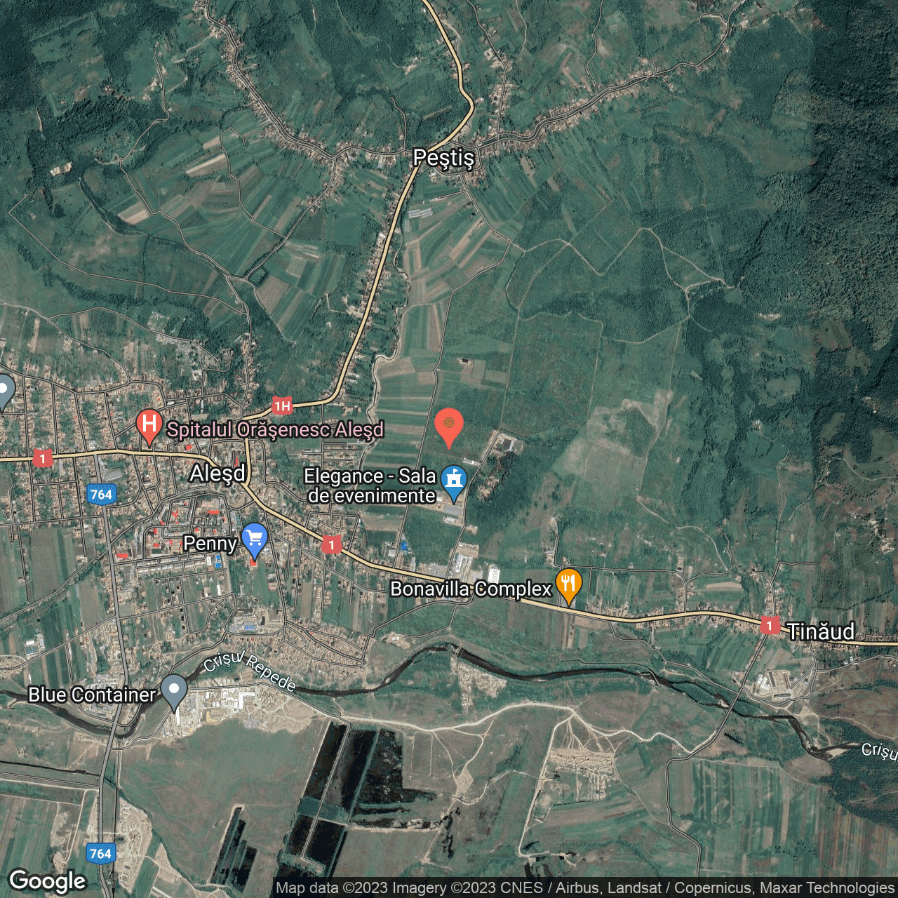 Poza harta hybrid, zoom 14, adresa Alesd, , judetul
