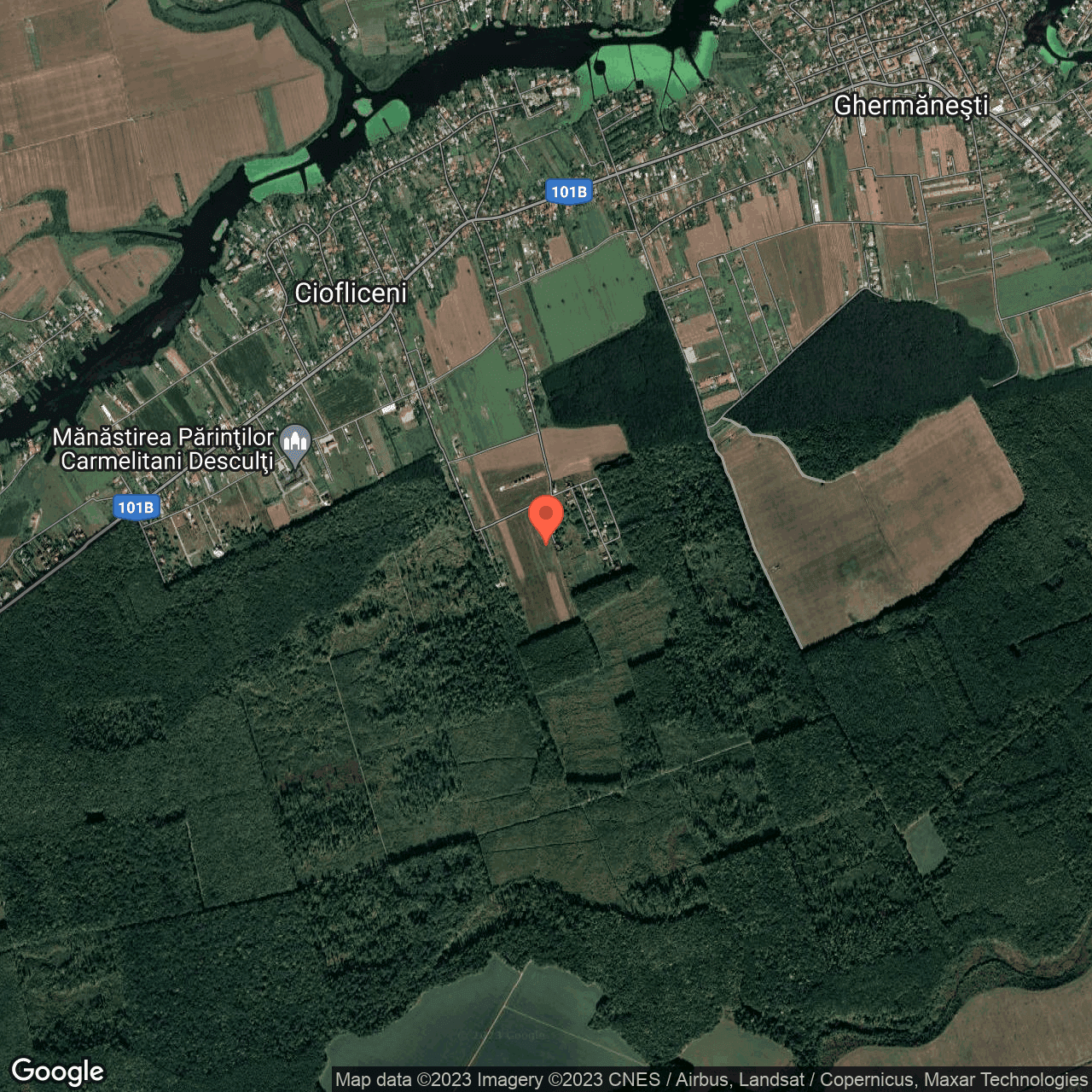 Poza harta hybrid, zoom 14, adresa Snagov, , judetul