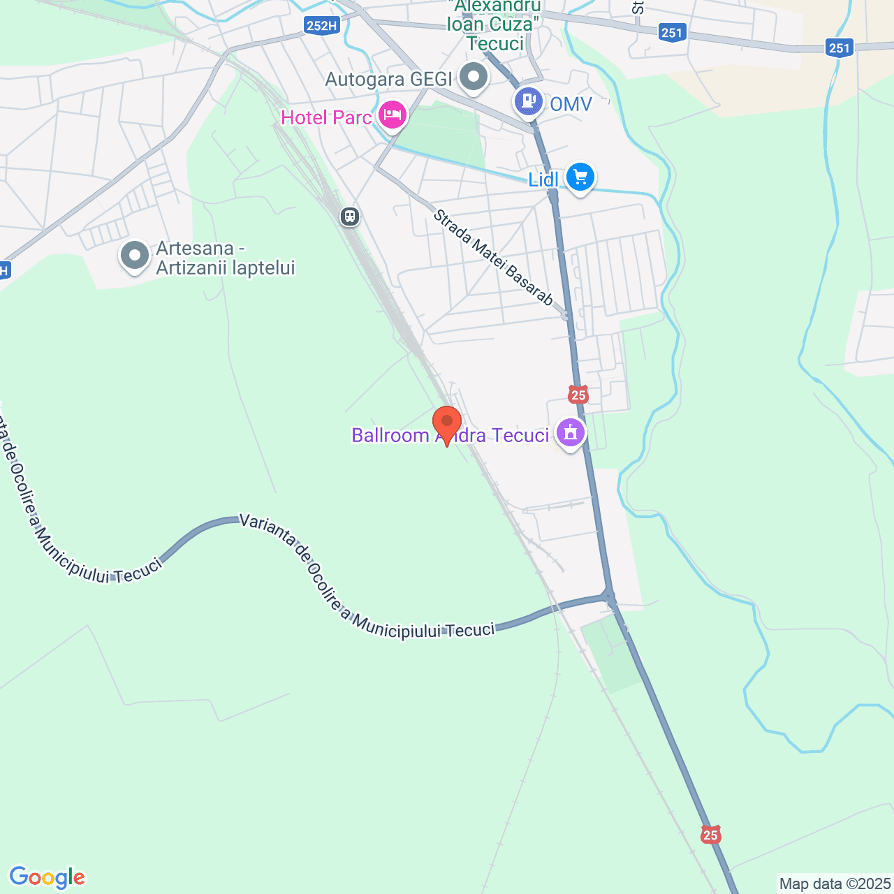 Poza harta streetview, zoom 14, adresa Tecuci, str. Muresului nr.1, , judetul