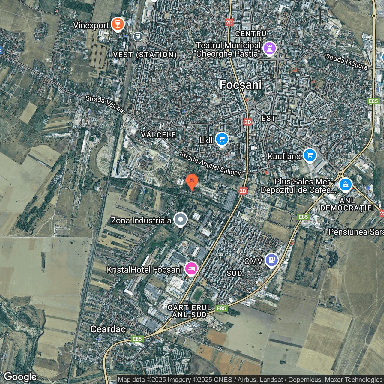 Poza harta hybrid, zoom 14, adresa Focsani, Bdul BUCURESTI, Nr. 4, Jud. Vrancea, , judetul