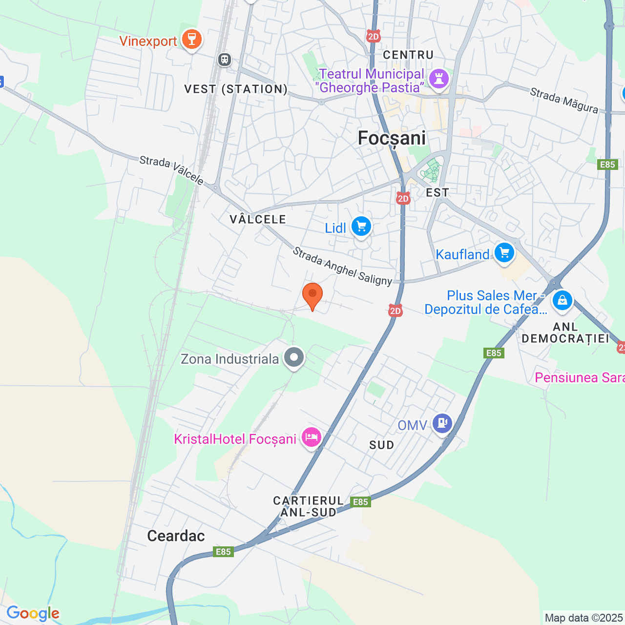 Poza harta streetview, zoom 14, adresa Focsani, Bdul BUCURESTI, Nr. 4, Jud. Vrancea, , judetul