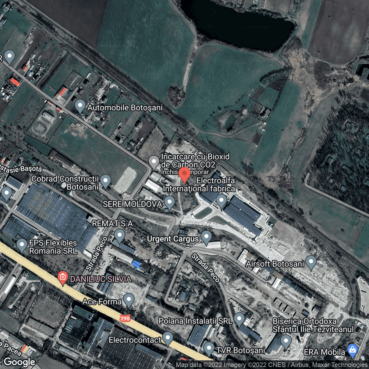 Poza harta hybrid, zoom 16, adresa Peco 10, Botosani, judetul Botosani