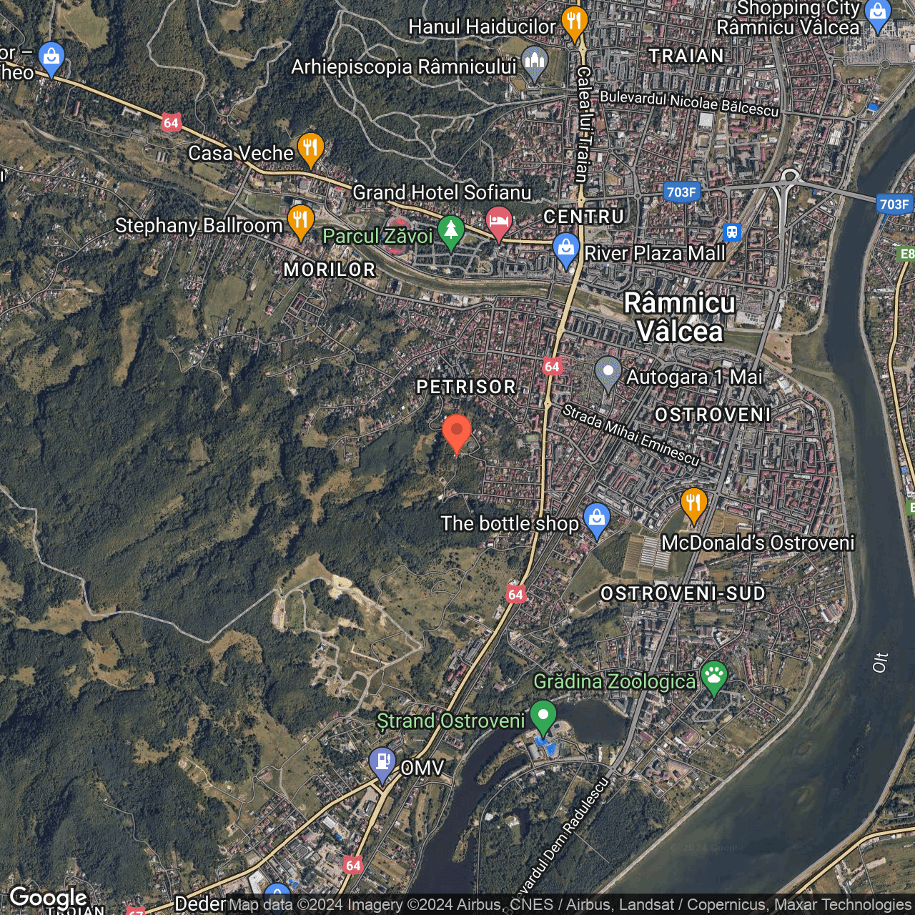 Poza harta hybrid, zoom 14, adresa Ramnicu Valcea, str. George Bacovia nr. 23, , judetul