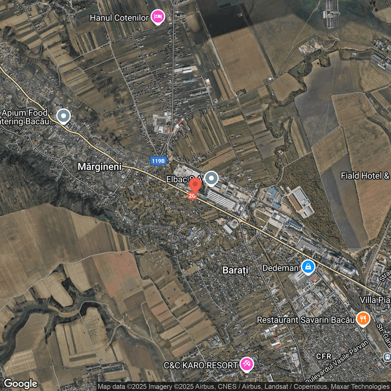 Poza harta hybrid, zoom 14, adresa Bacău, Calea Moinești, nr. 34, , judetul