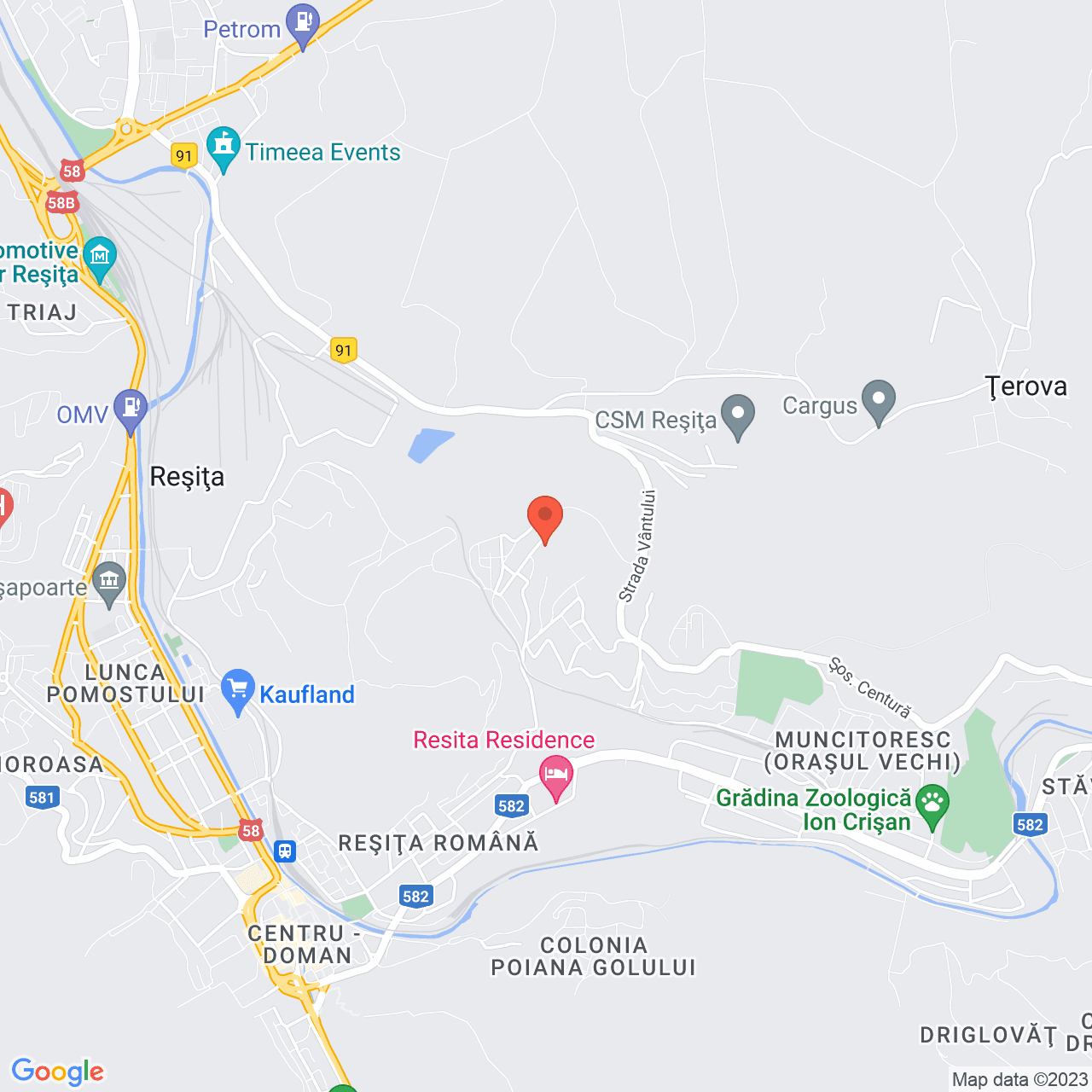 Poza harta streetview, zoom 14, adresa Resita, , judetul