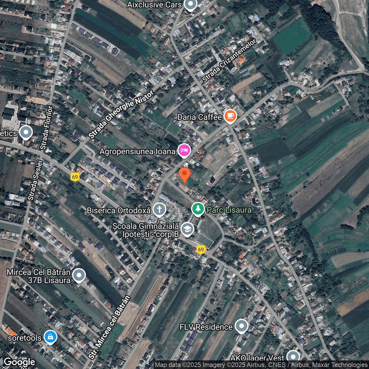 Poza harta hybrid, zoom 16, adresa Lisaura, com.Ipotești, str. Pictor Palamar, , judetul