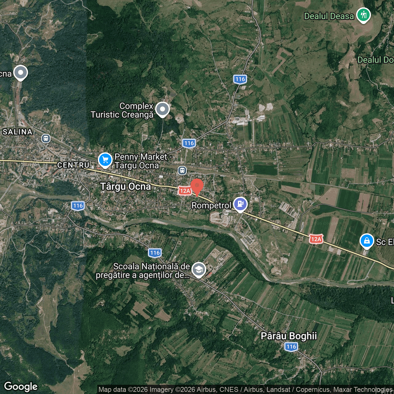 Poza harta hybrid, zoom 14, adresa Tg. Ocna, str. Costache Negri, nr. 132, jud. Bacau, , judetul