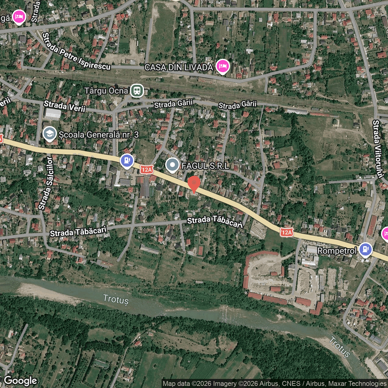 Poza harta hybrid, zoom 16, adresa Tg. Ocna, str. Costache Negri, nr. 132, jud. Bacau, , judetul