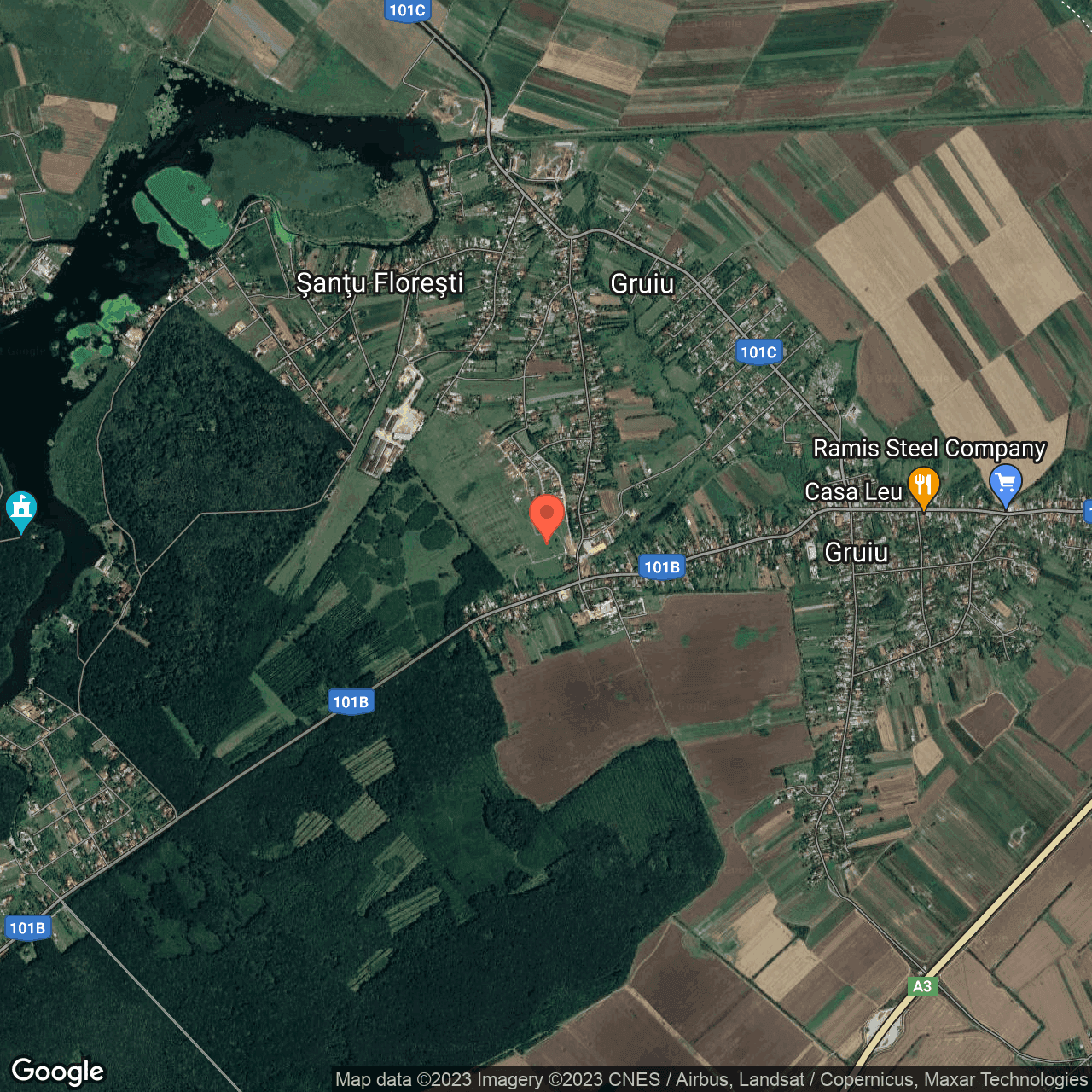 Poza harta hybrid, zoom 14, adresa Santu Floresti Ilfov, , judetul