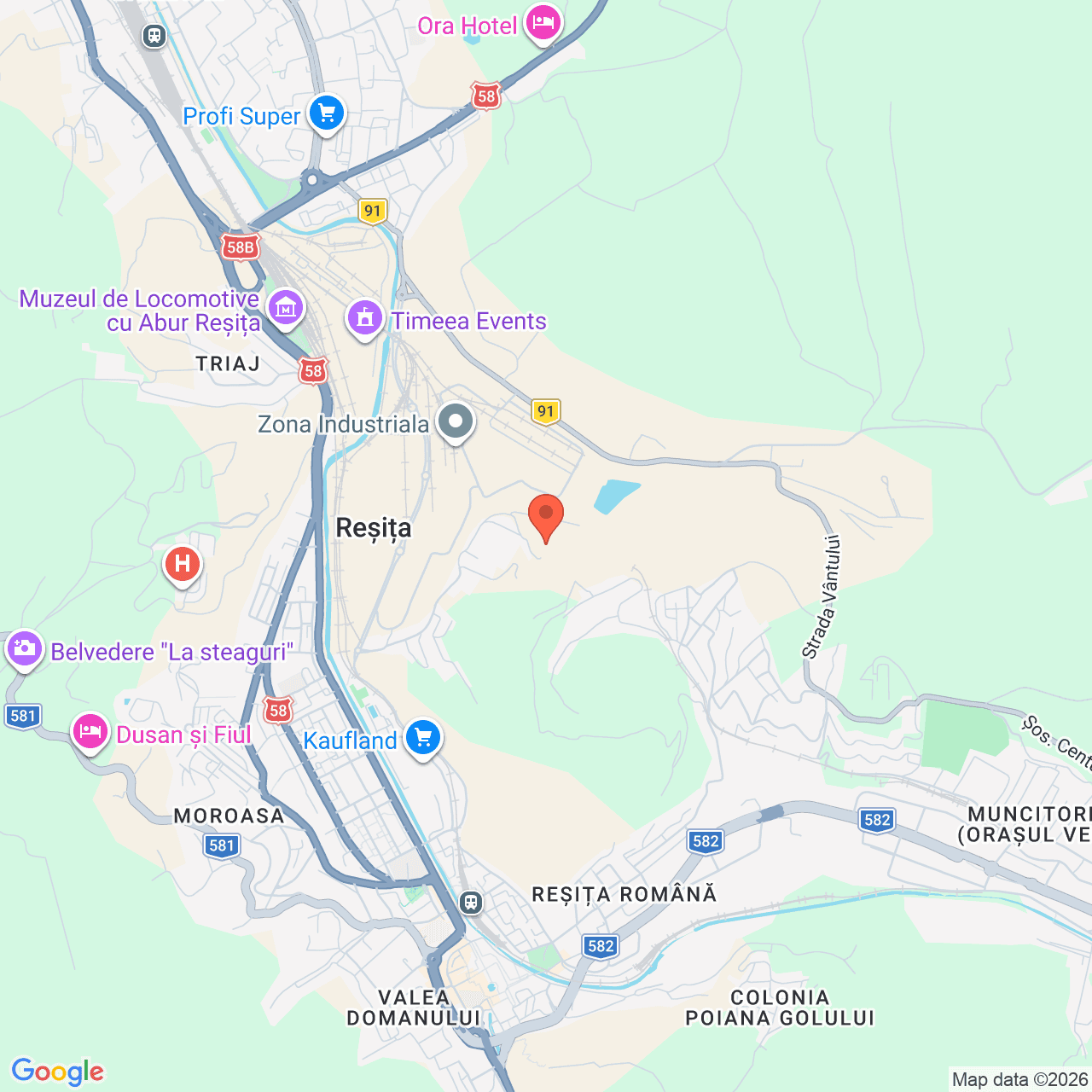 Poza harta streetview, zoom 14, adresa Strada Vulturilor, Resita, judetul Caras-Severin, , judetul