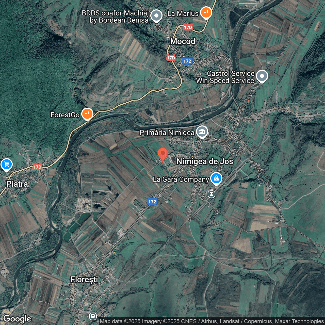 Poza harta hybrid, zoom 14, adresa Nimigea de Jos, nr. 46D, Jud. Bistrita-Nasaud, , judetul