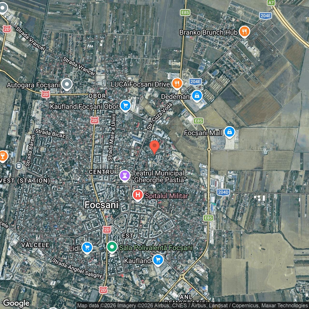 Poza harta hybrid, zoom 14, adresa Focsani, str Alecu Sihleanu nr. 8C, , judetul