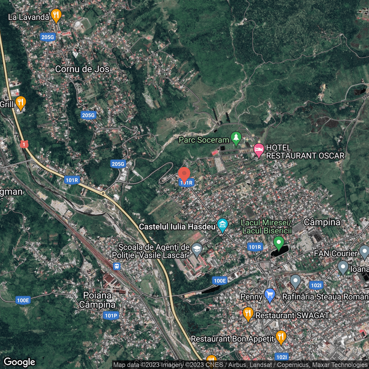 Poza harta hybrid, zoom 14, adresa Campina, , judetul