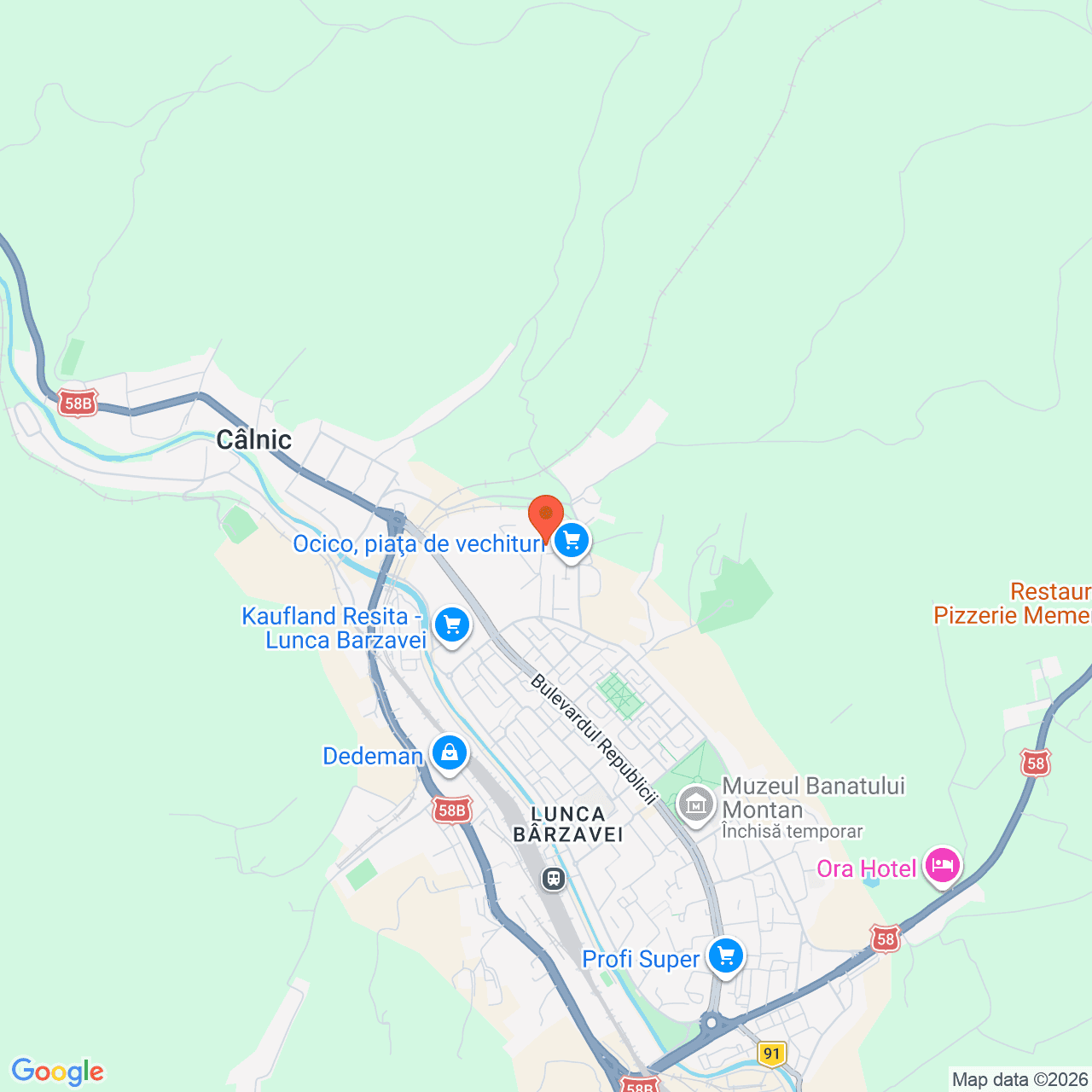 Poza harta streetview, zoom 14, adresa Resita, judetul Caras-Severin, , judetul