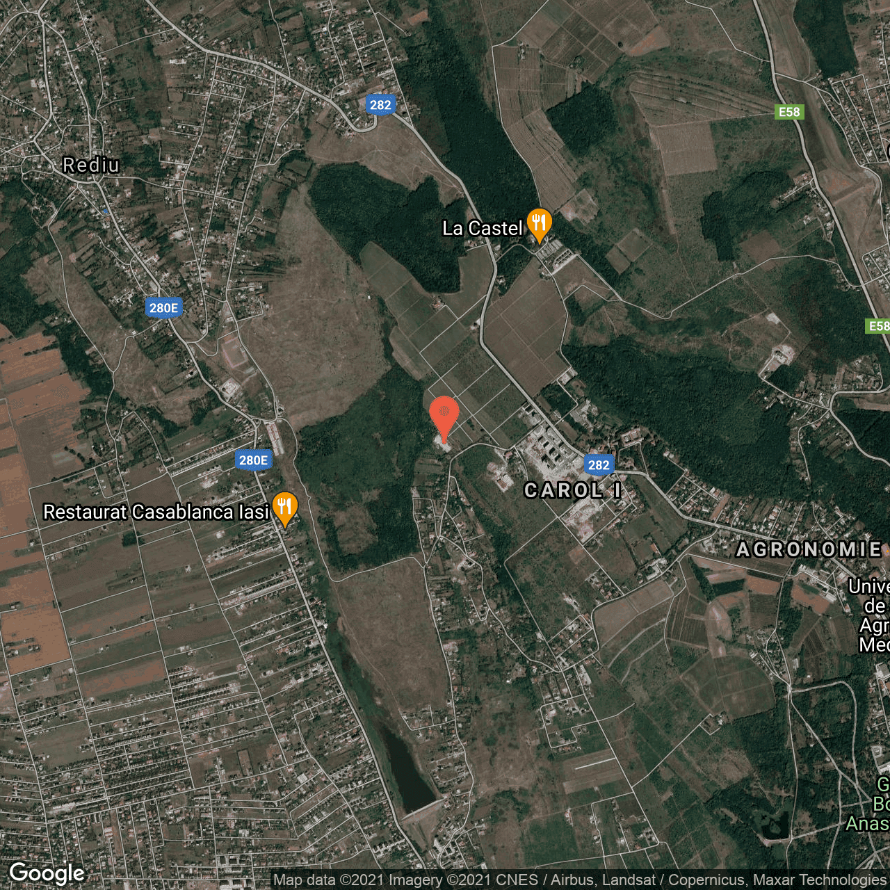 Poza harta hybrid, zoom 14, adresa Copou, Iasi, judetul Iasi