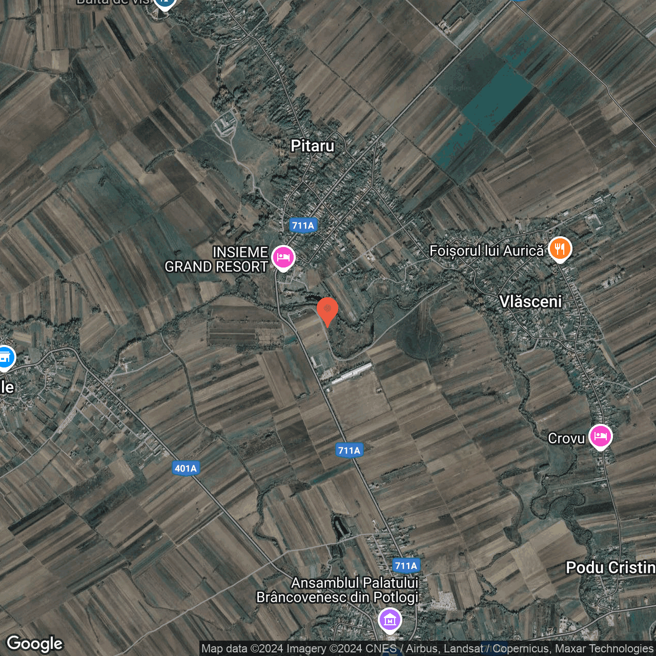 Poza harta hybrid, zoom 14, adresa Pitaru, com.Potlogi, , judetul